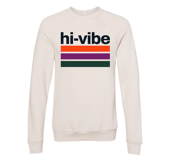 Hi-Vibe Colorblocked Cream Sweatshirt (Unisex Sizing)